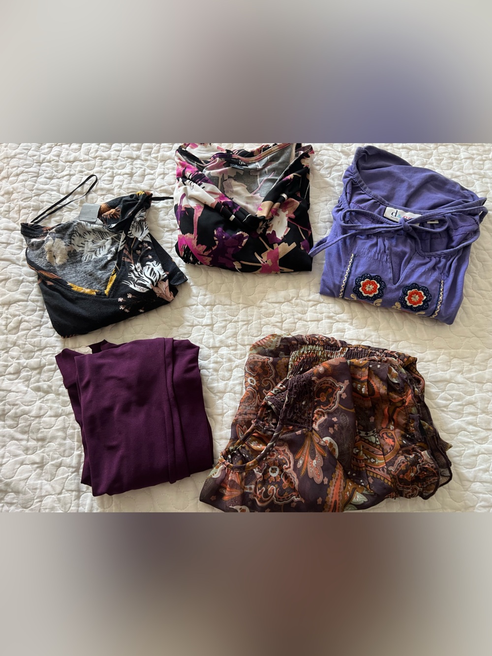 Mixed Women's Tops Bundle - Purple, Black, Floral